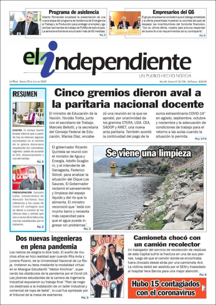 Portada de El Independiente (Argentina)