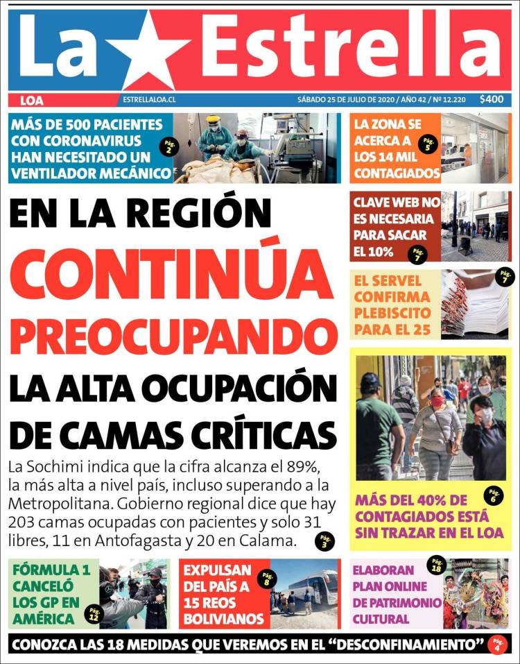 Portada de La Estrella de Loa (Chile)