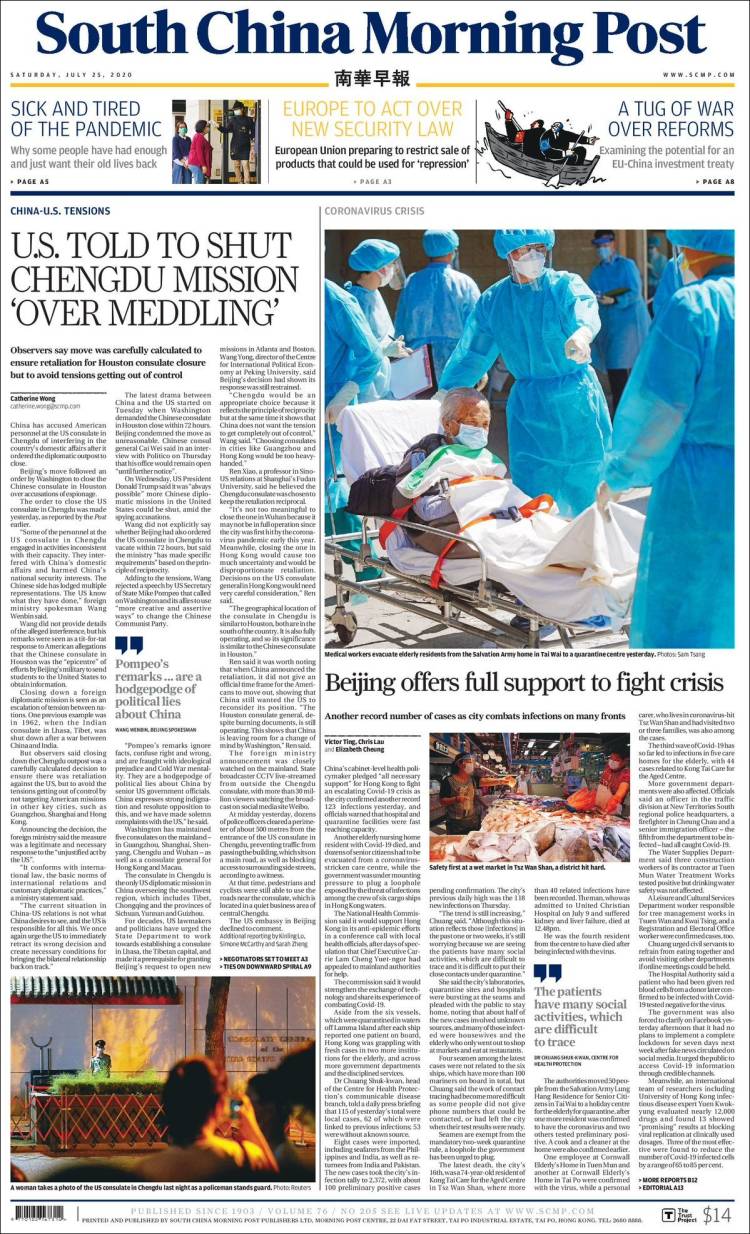 Portada de South China Morning Post (China)
