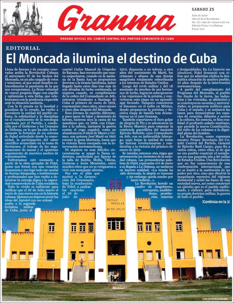 Portada de Granma (Cuba)