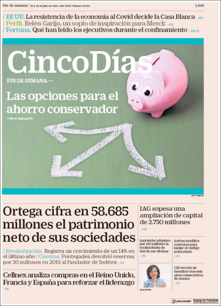 Portada de Cinco Días (Espa&ntilde;a)
