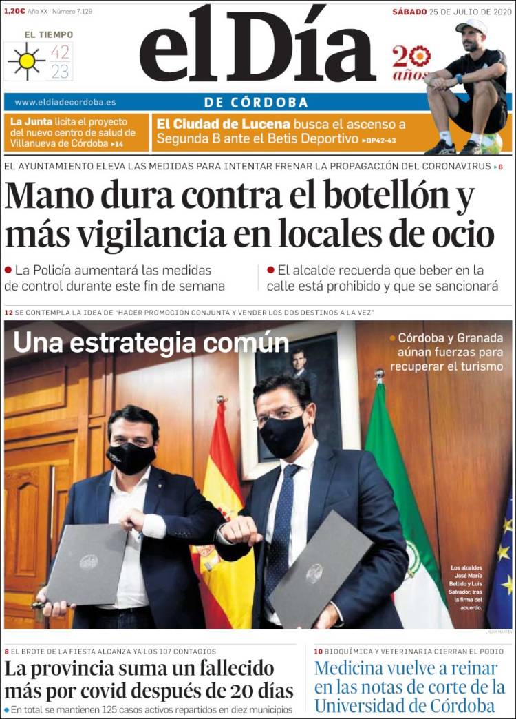 Portada de El Día de Córdoba (España)