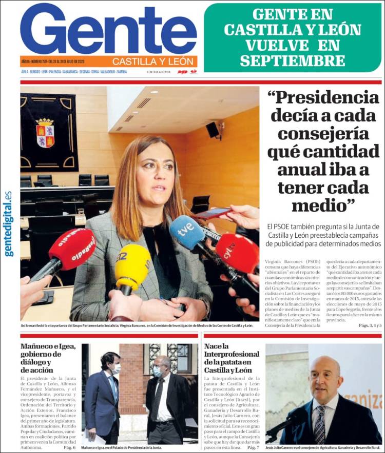 Portada de Gente en Palencia (España)