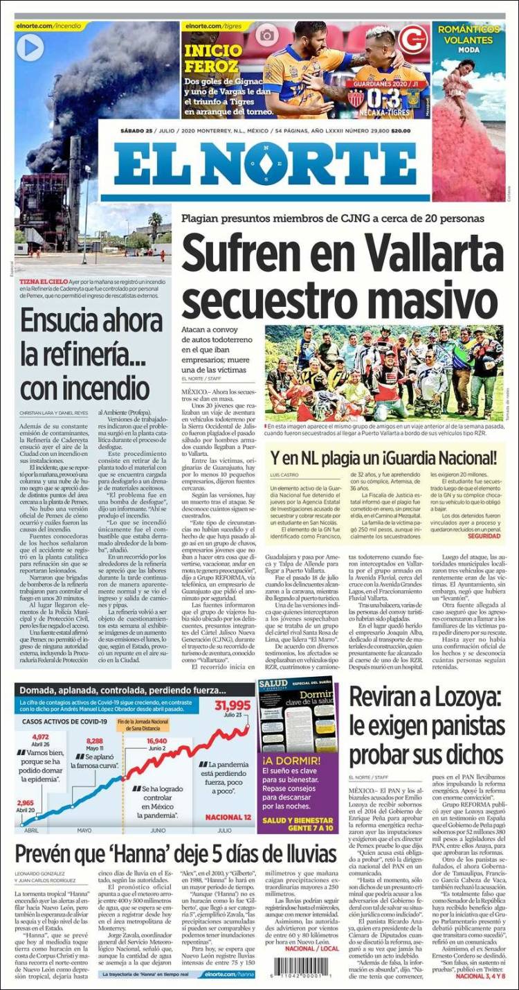 Portada de El Norte (M&eacute;xico)