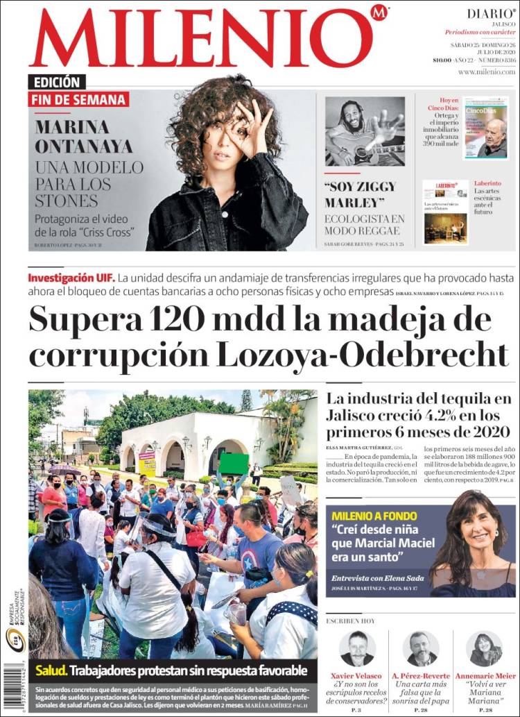 Portada de Milenio - Jalisco (M&eacute;xico)