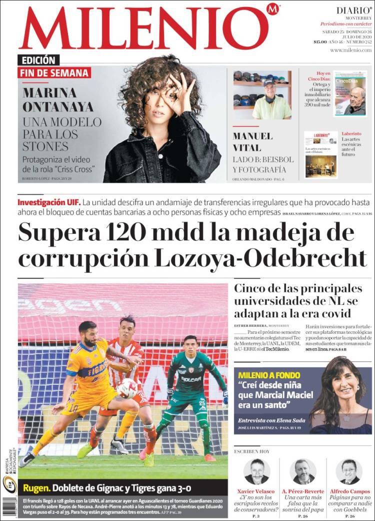 Portada de Milenio de Monterrey (M&eacute;xico)