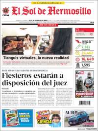 Portada de El Sol de Hermosillo (Mexique)