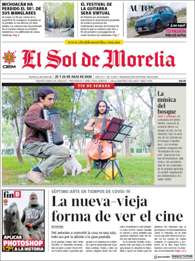 Portada de El Sol de Morelia (Mexique)
