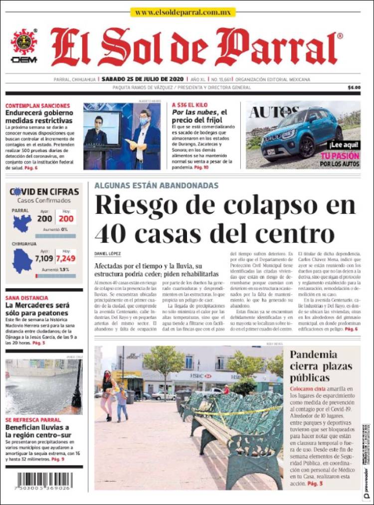 Portada de El Sol de Parral (M&eacute;xico)