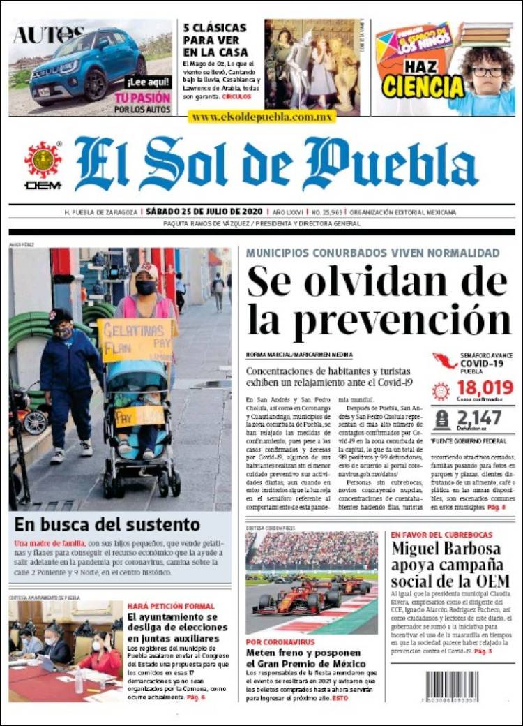 Portada de El Sol de Puebla (Mexique)