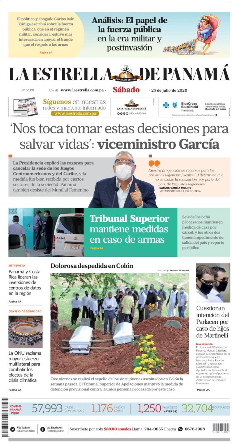 Portada de La Estrella de Panamá (Panam&aacute;)