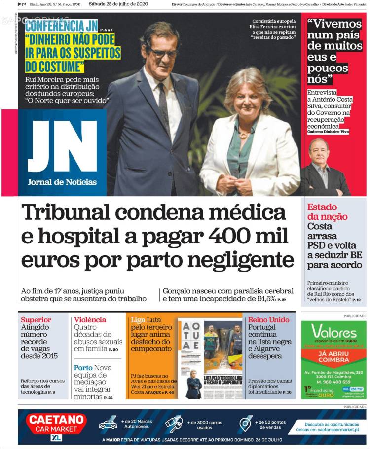 Portada de Jornal de Notícias (Portugal)
