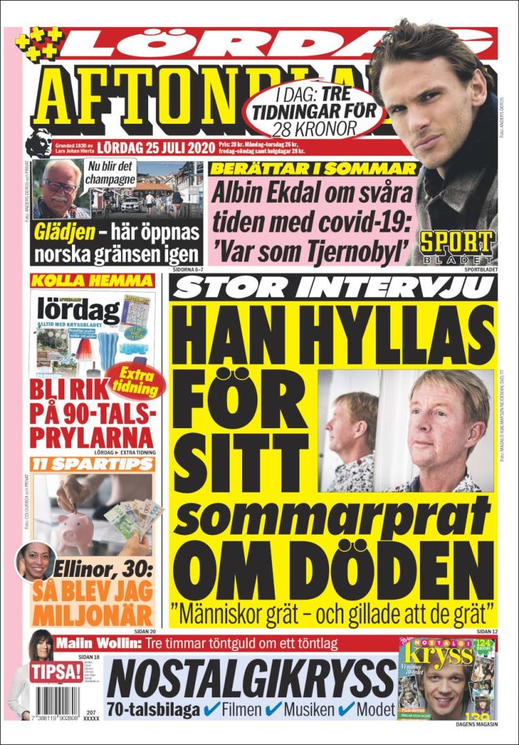 Portada de Aftonbladet (Suecia)