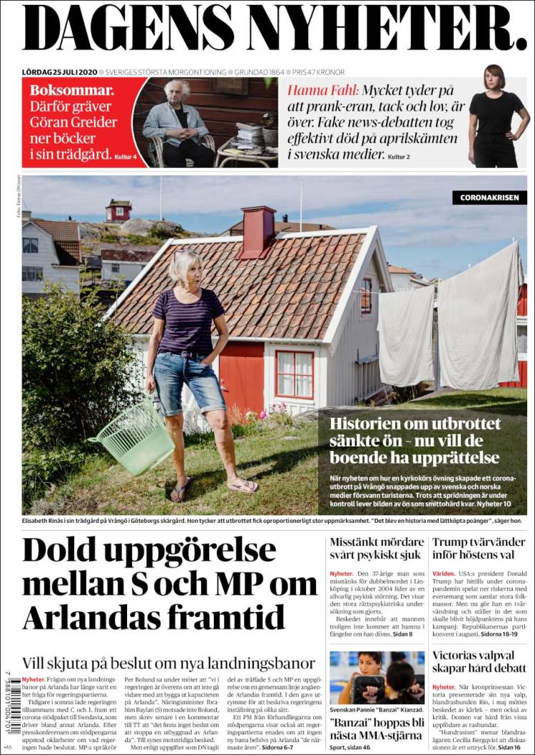 Portada de Dagens Nyheter (Suecia)