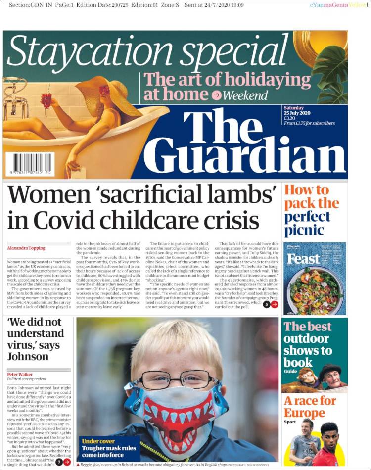 Portada de The Guardian (Royaume-Uni)