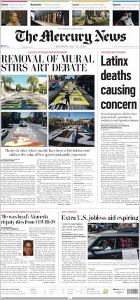 Portada de San Jose Mercury News (USA)