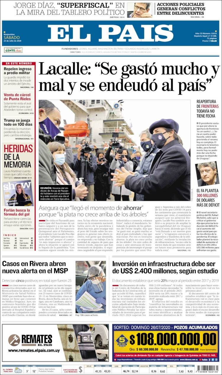 Portada de El País (Uruguay)