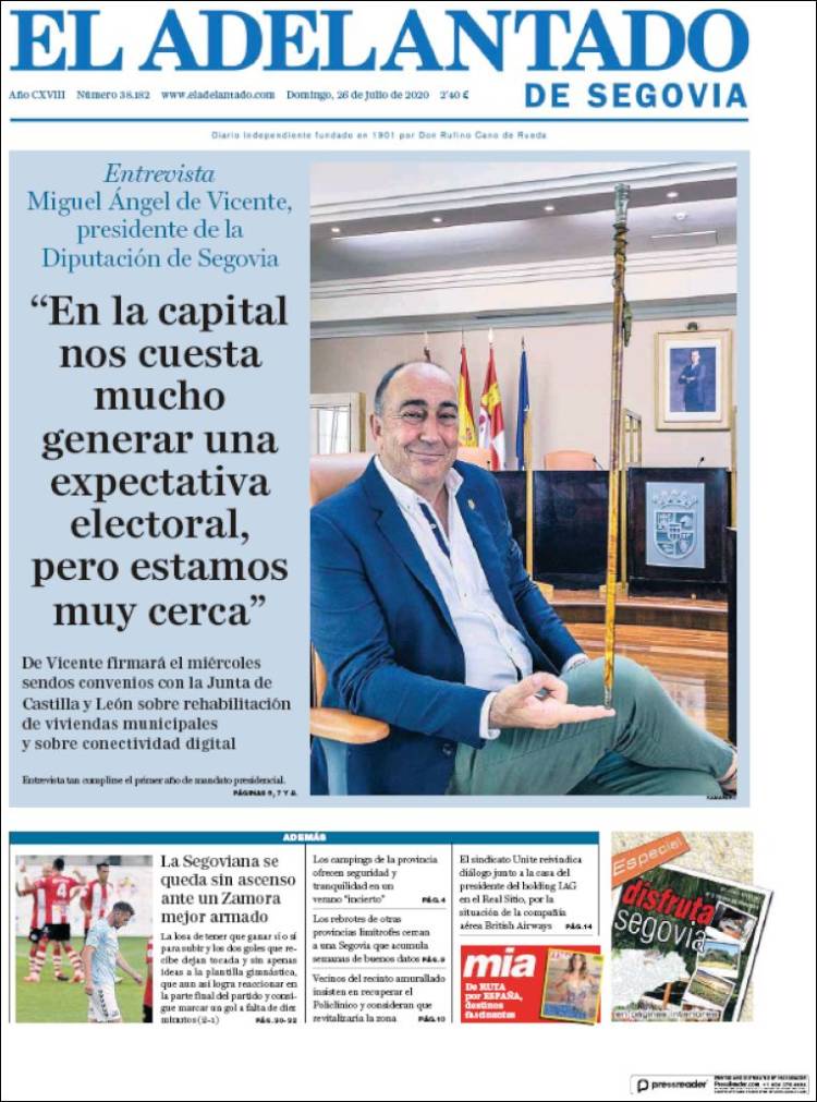 Portada de El Adelantado de Segovia (Espagne)