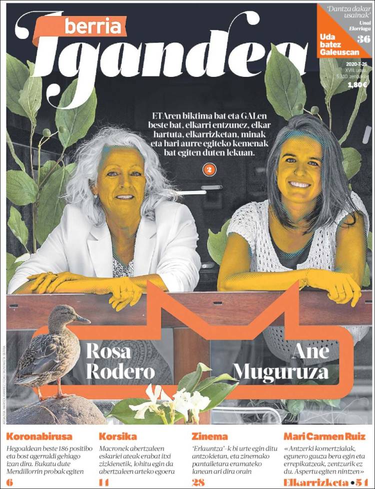 Portada de Berria (Espagne)