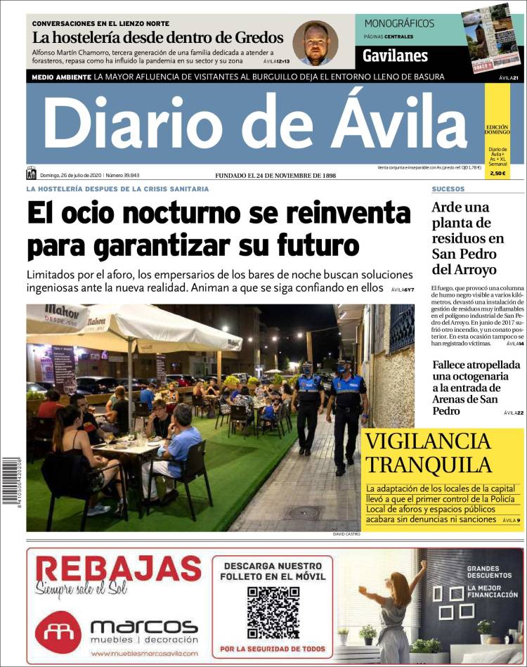 Portada de Diario de Ávila (España)