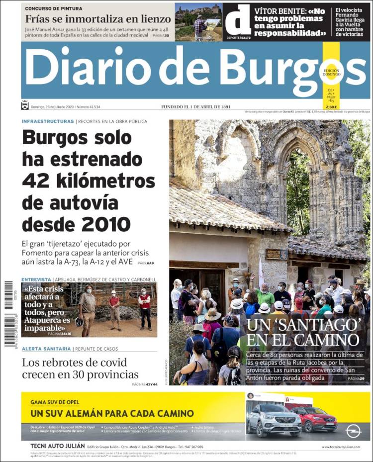 Portada de Diario de Burgos (Espagne)