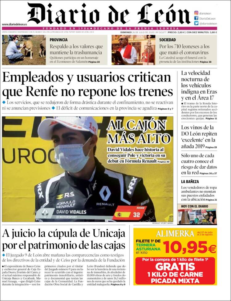 Portada de Diario de León (Espagne)