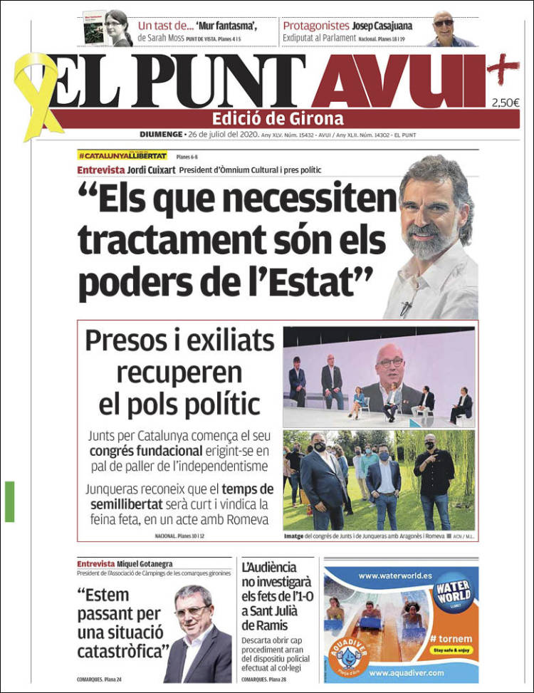 Portada de El Punt Avui - Girona (España)