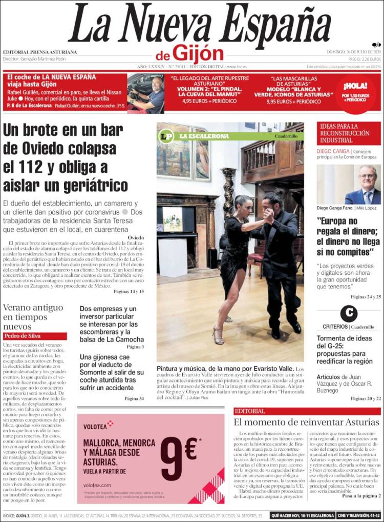 Portada de La Nueva España - Gijón (Espagne)