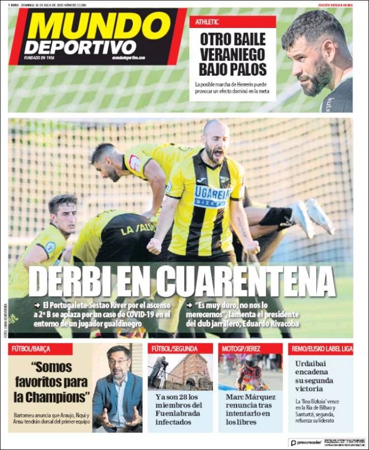 Portada de Mundo Deportivo Bizkaia (España)