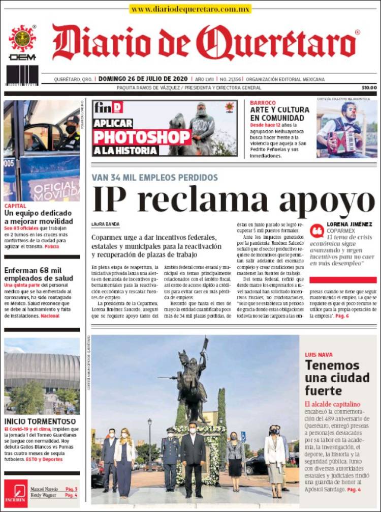 Portada de Diario de Querétaro (Mexico)