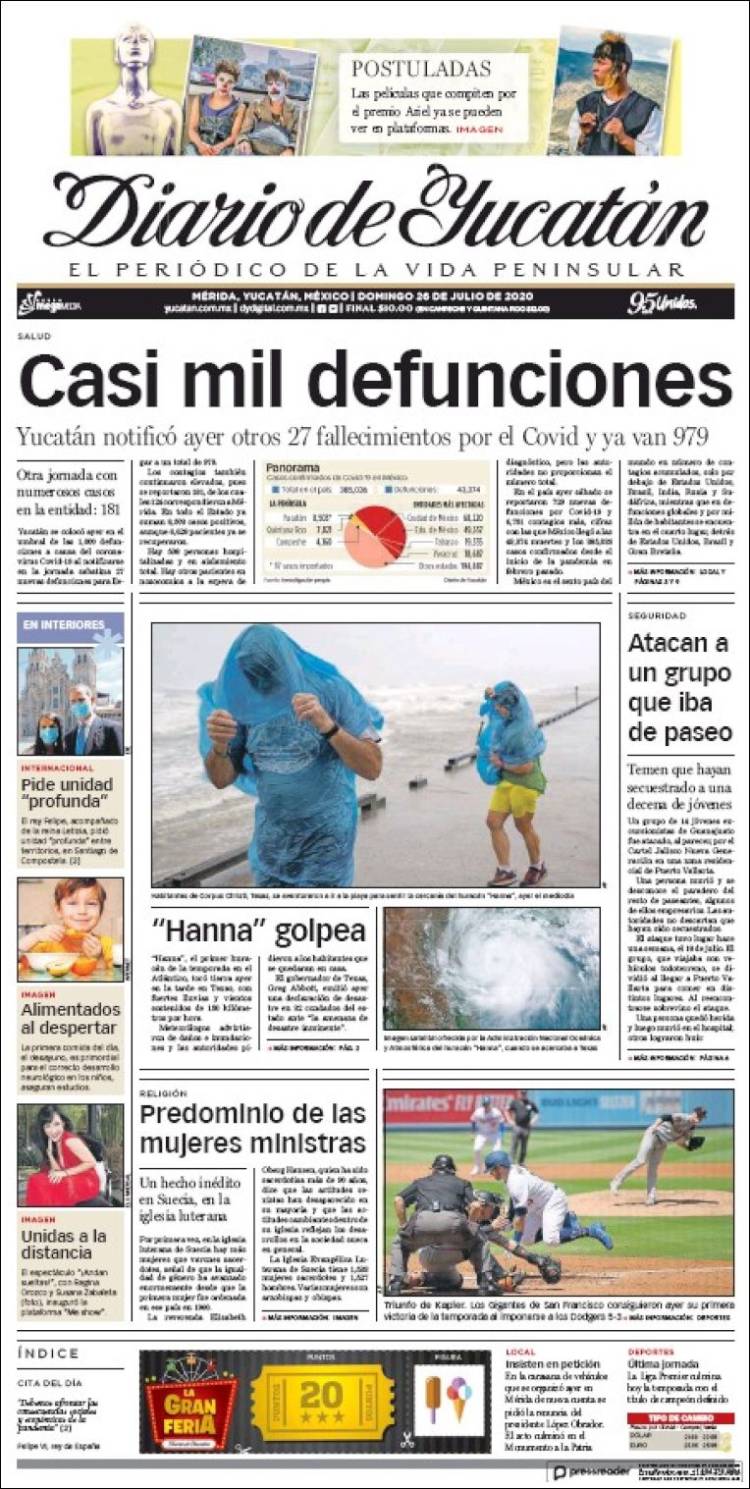 Portada de Diario de Yucatán (México)