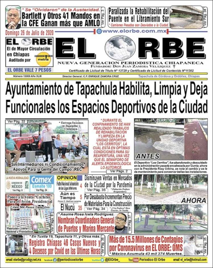 Portada de El Orbe (México)