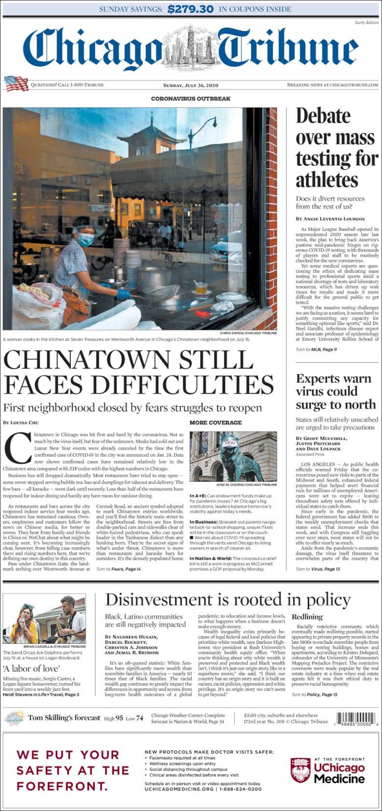 Portada de Chicago Tribune (USA)