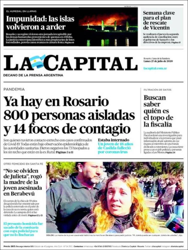 Portada de La Capital - Rosario (Argentina)