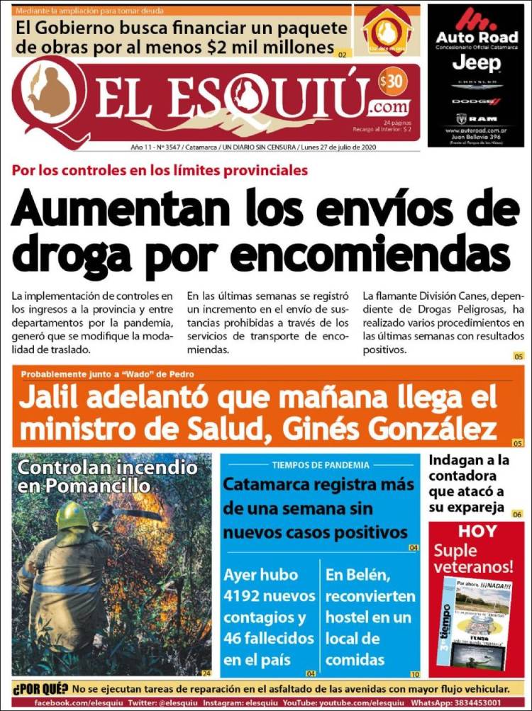 Portada de El Esquiu (Argentina)