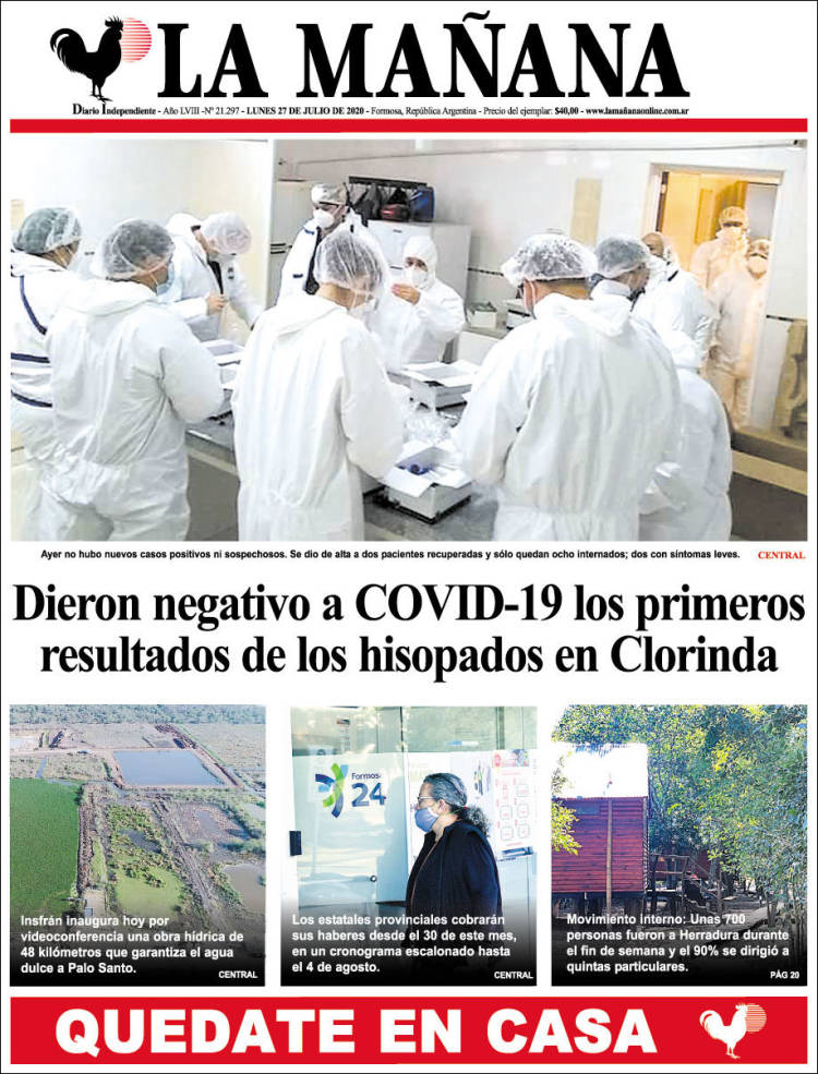 Portada de Diario La Mañana (Argentina)