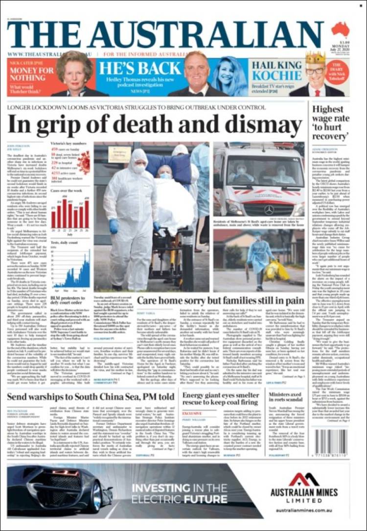 Portada de The Australian (Australia)