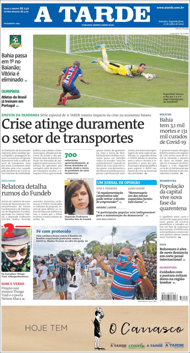 Portada de Diário A Tarde (Brasil)