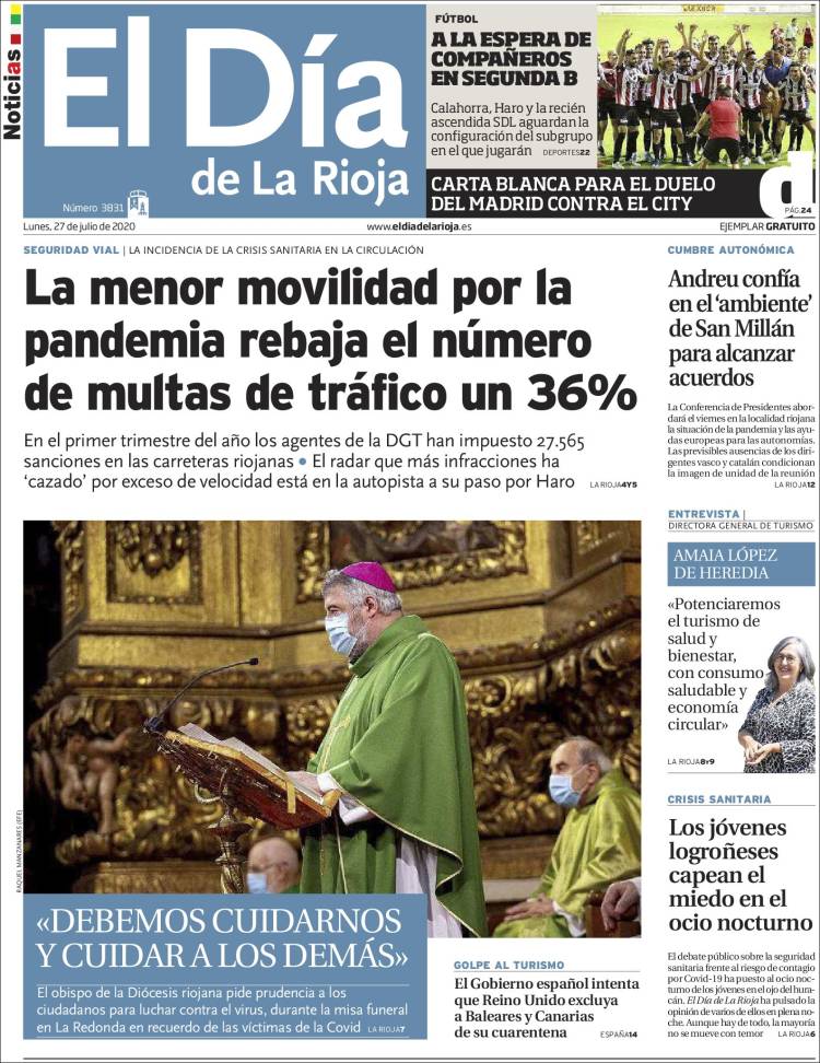 Portada de El Día de La Rioja (España)