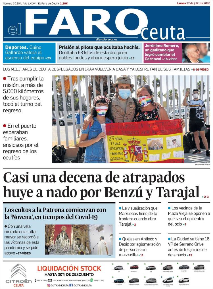 Portada de El Faro de Ceuta (España)