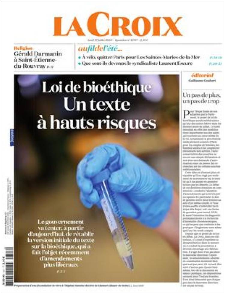 Portada de La Croix (Francia)