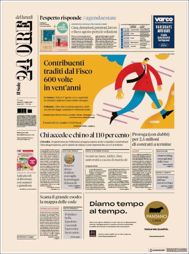 Portada de Il Sole 24 ORE (Italia)