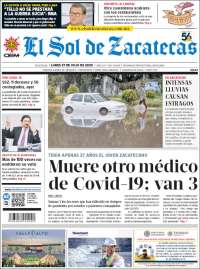 Portada de El Sol de Zacatecas (México)