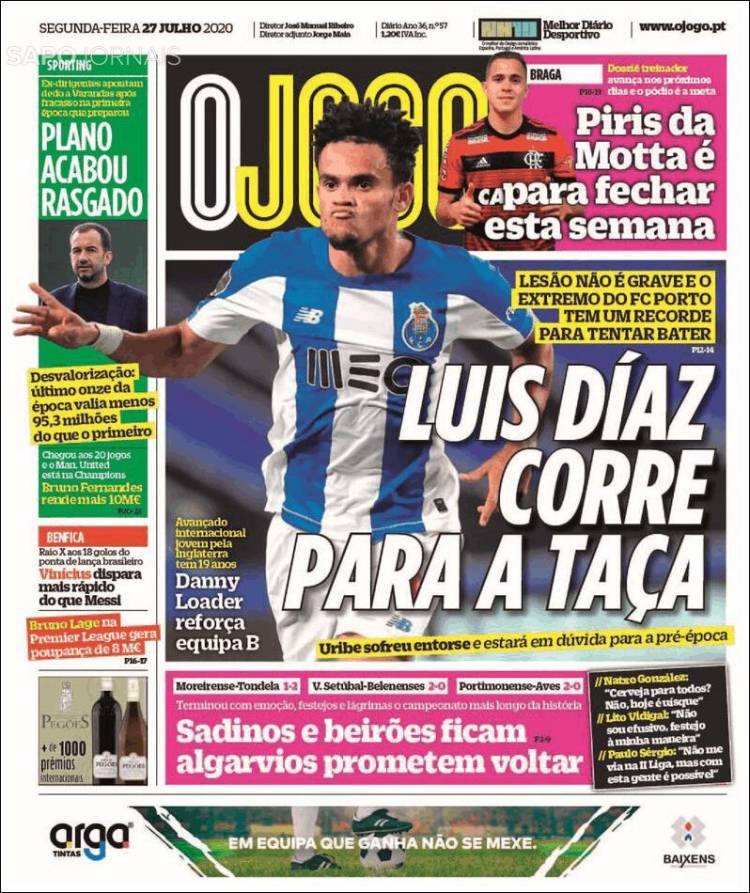 Portada de O Jogo (Portugal)