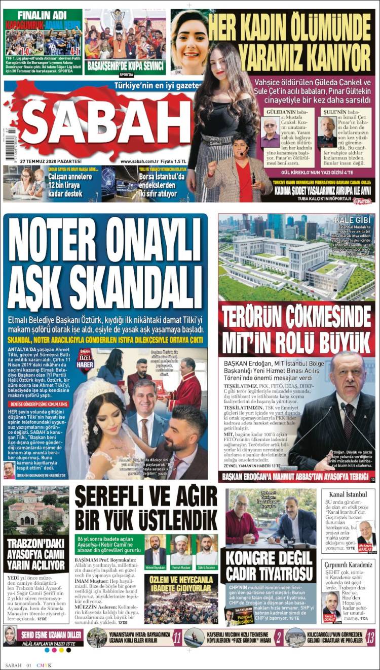 Portada de Sabah (Turqu&iacute;a)