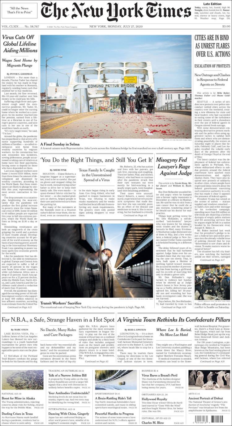 Portada de New York Times (USA)