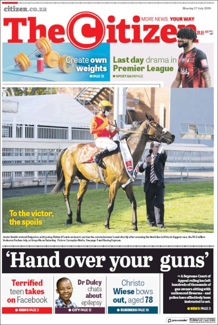 Portada de The Citizen (Sud&aacute;frica)