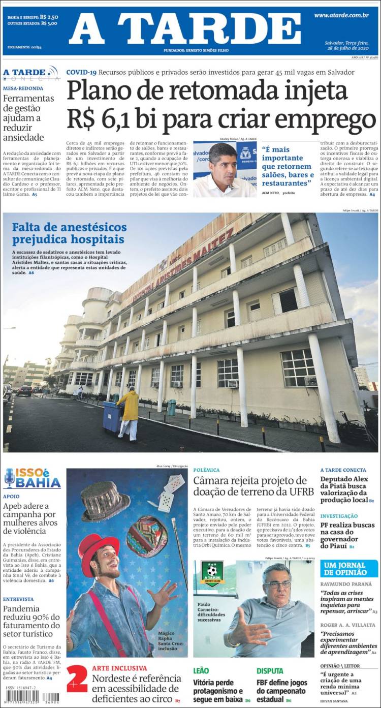 Portada de Diário A Tarde (Brasil)