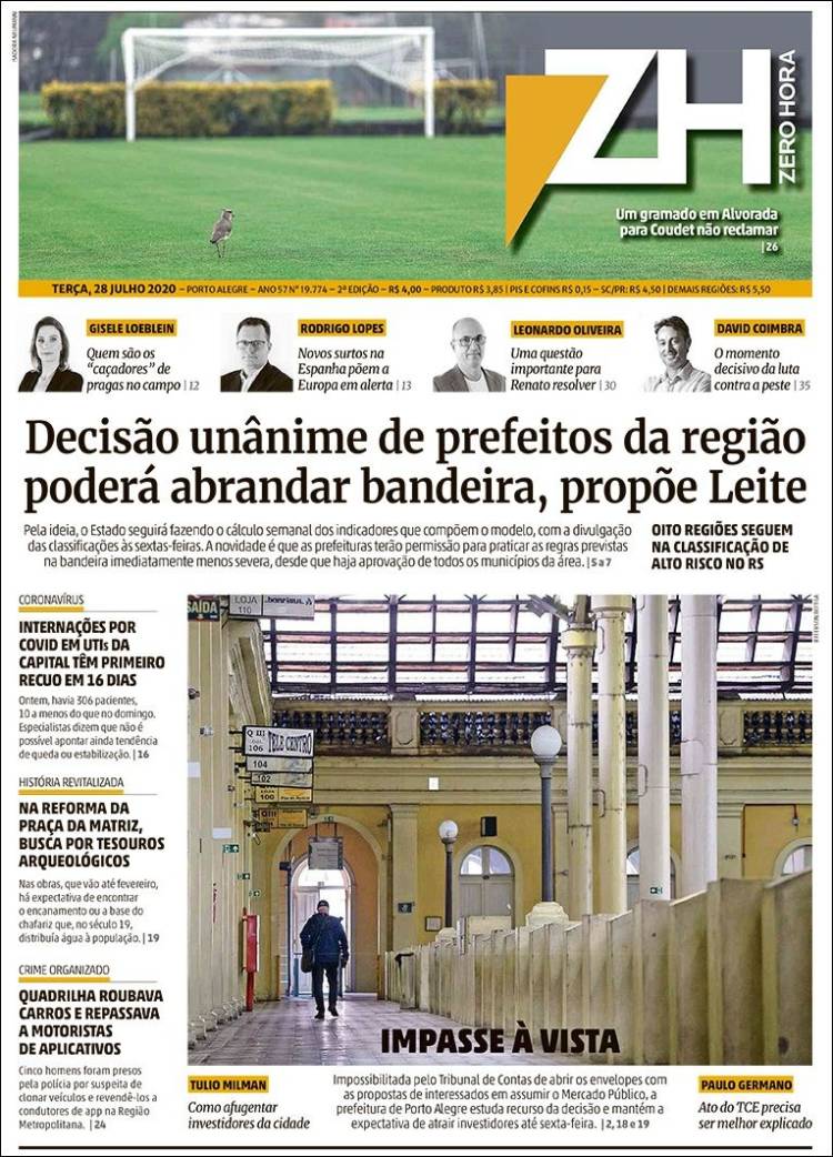 Portada de Zero Hora (Brasil)