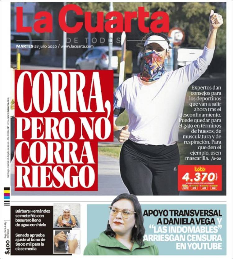 Portada de La Cuarta (Chile)
